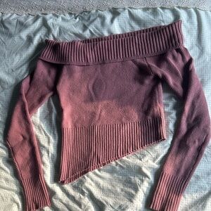 off-Shoulder Pink Sweater